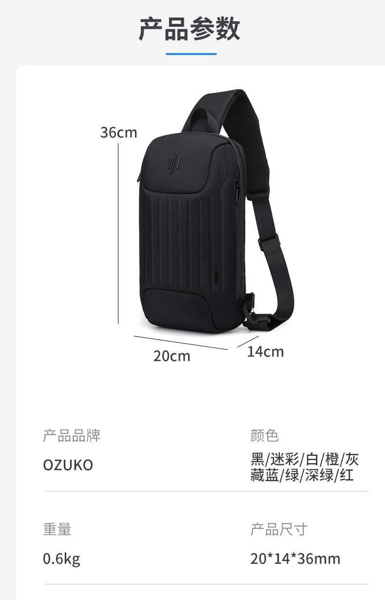 ozuko New Men's Chest Bag Casual Versatile Crossbody Bag Waterproof Anti-theft Men's Bag Crossbody Bag High-end Feel