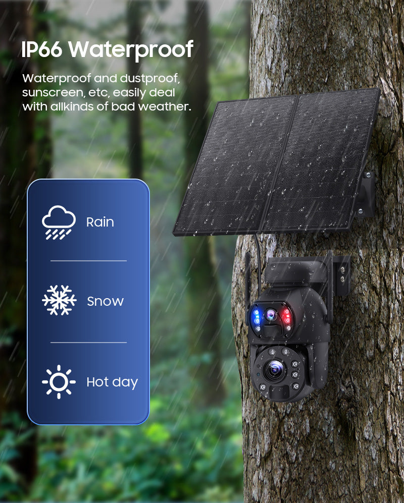 Dual Lens Dual Screen20Zoom7*24Solar Energy20W Hd600MP Metal Housing for Surveillance Camera