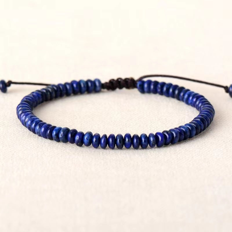 European and American Popular Natural Stone Beaded Bracelet Red Wood Grain Round Bead Stone Bracelet Wholesale