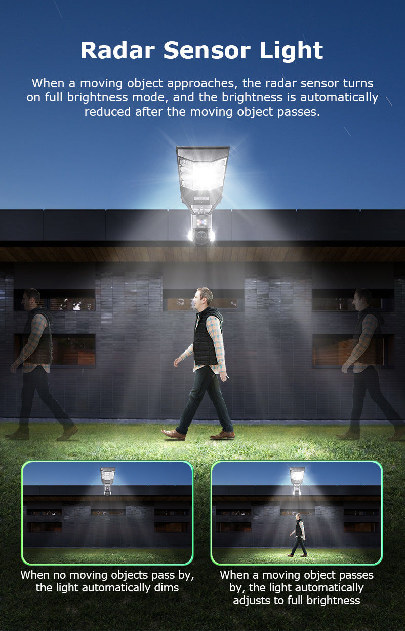 Courtyard12High Definition Zoom Solar Street Light Monitoring600Wanquan Color Night Vision Multi-screen Camera