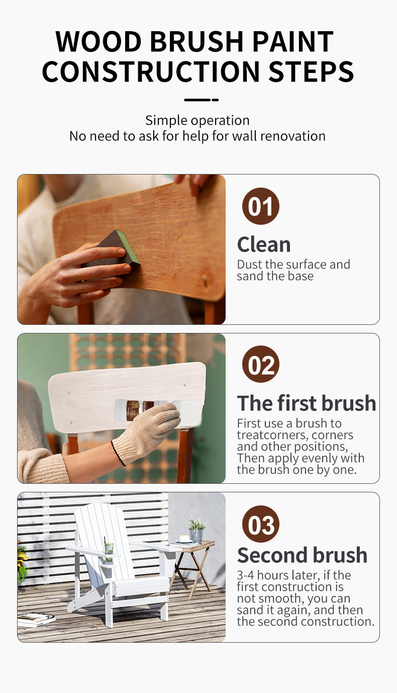 New Product Brush Paint Water-Based Wood Paint Furniture Renovation Bedside Table Wood Coating Paint Renovation Magic Tool