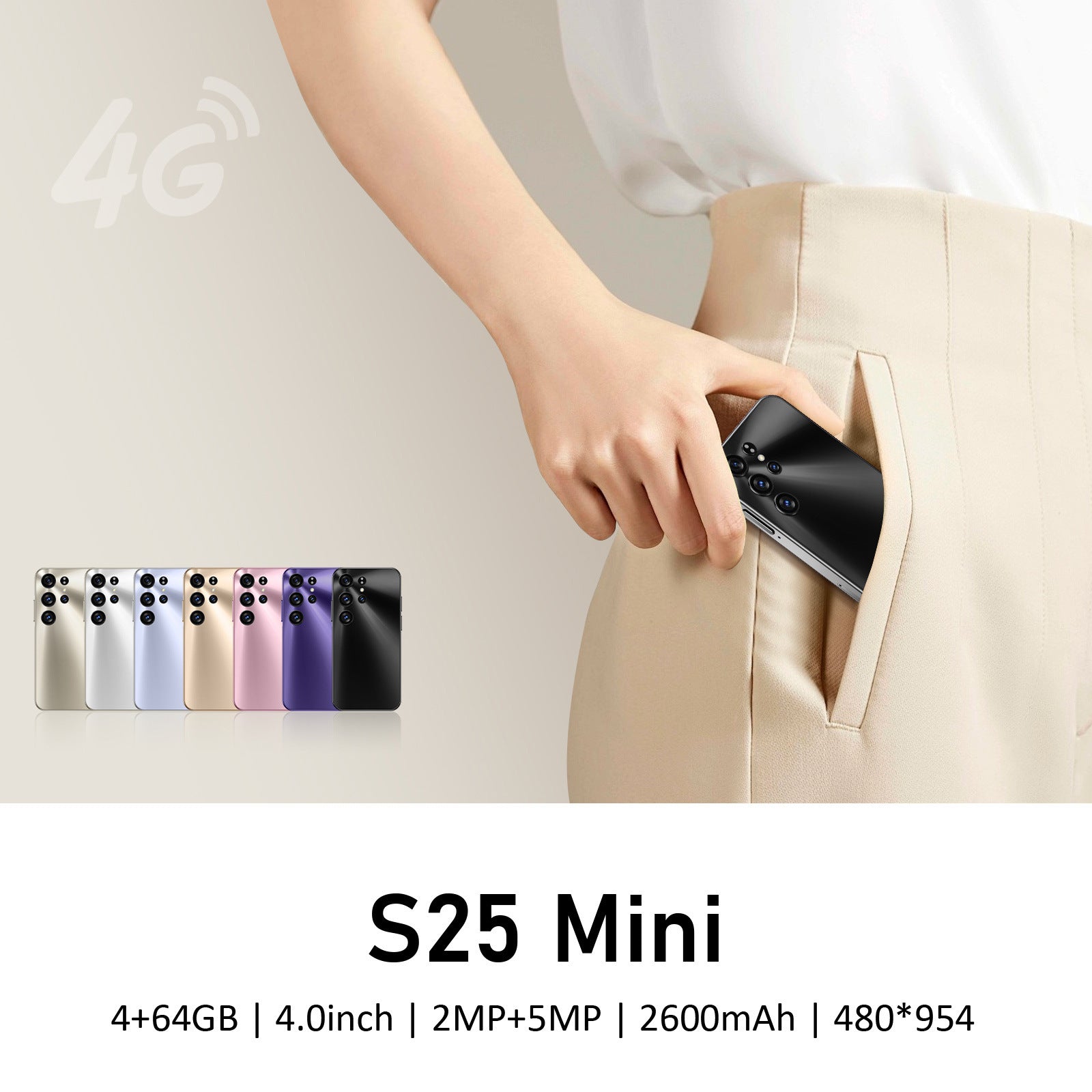 Hot Sale S25 Mini Mini Smartphone4+64G All-Network Dual-SIM Dual-Standby Android mini Mobile Phone