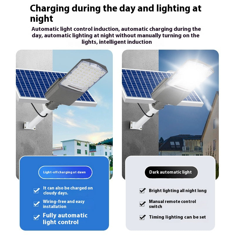 New Rural Lighting Engineering 6m Road Lamp Outdoor Solar LED Lamp Wide-Angle 4-Sided Aluminum Battery for Household Garden Use