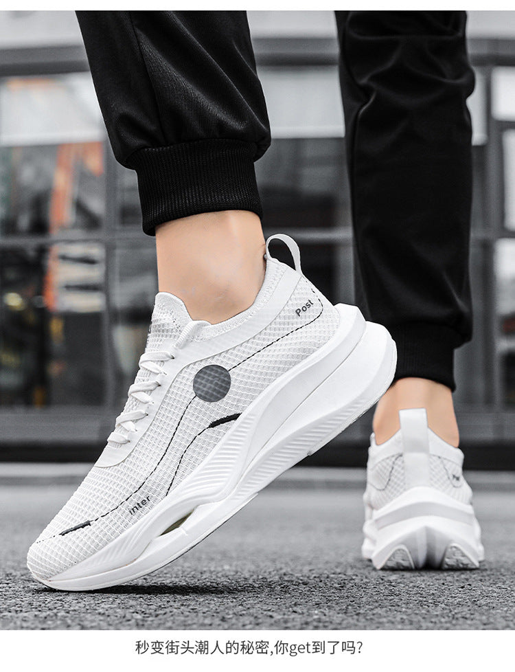 Summer Fly Electric Rebound Shock Absorption Running Shoes Men's Shoes Fly Weave Breathable Comfortable Physical Exam Training Marathon Sports Shoes