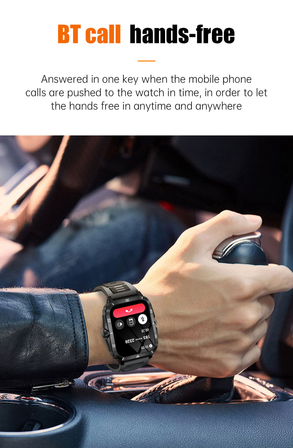 KT71Smart Watch Bluetooth Call True Heart Rate Step Sleep Monitoring3ATM Deep Waterproof Sports Tri-Proof