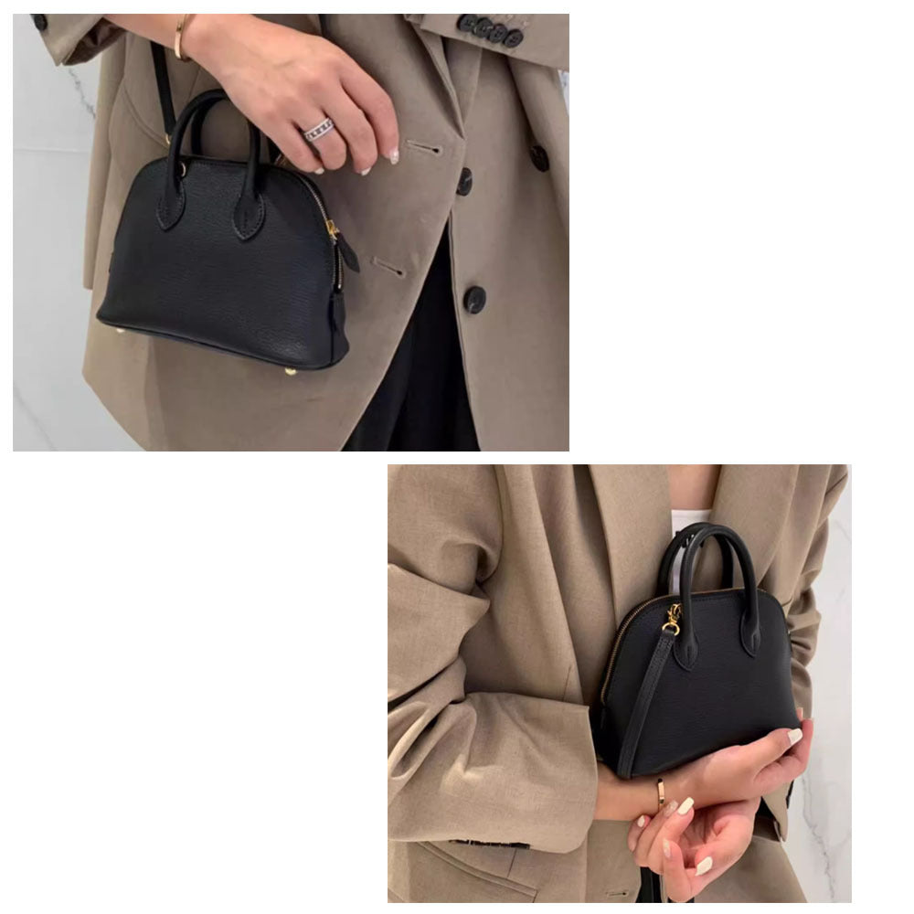 Shiling Mini Shell Bag Genuine Leather Simple Fashion Women's High-end Shoulder Crossbody Handbag mini Small Bag for Women