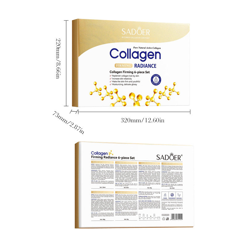 Collagen Firming Skincare6Set SADOER Moisturizing and Hydrating Set Box  Wholesale