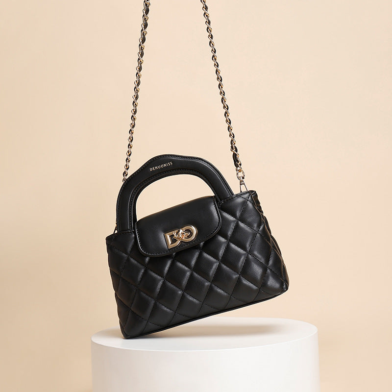 2024New Special-Interest Design Women's Handbag PU Chain Commuter Shoulder Bag Exquisite Exquisite Women's Bag