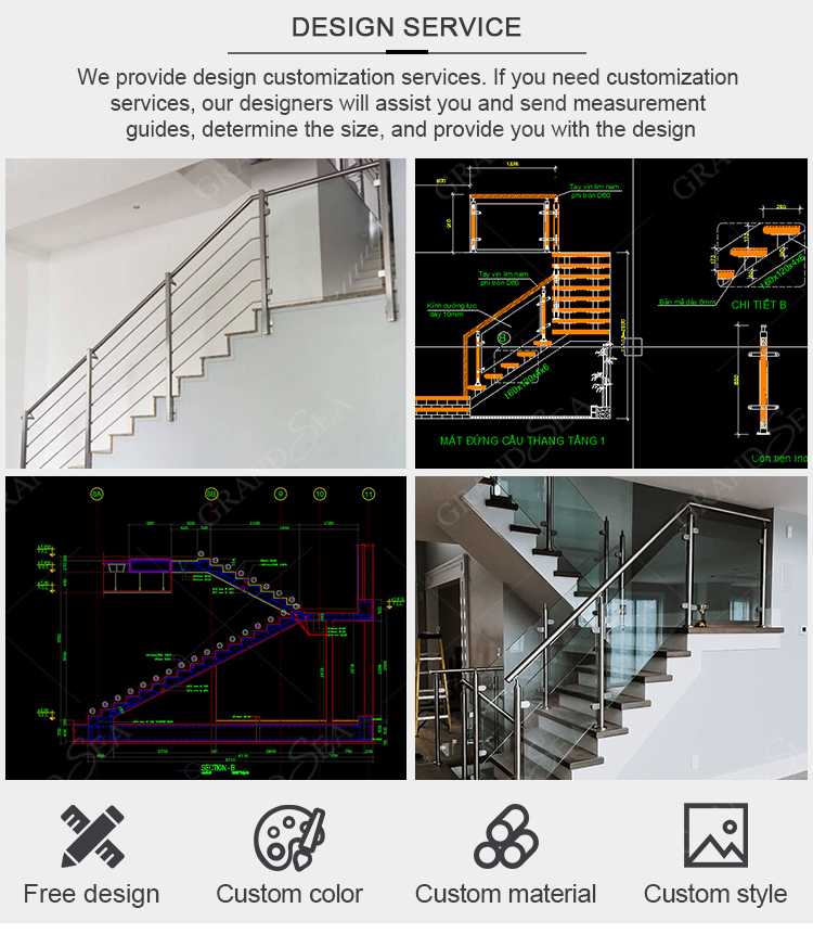 Aluminum U Channel Designs Frameless Balcony Staircase Swimming Pool Fence Glass Railing Balustrade & Handrails