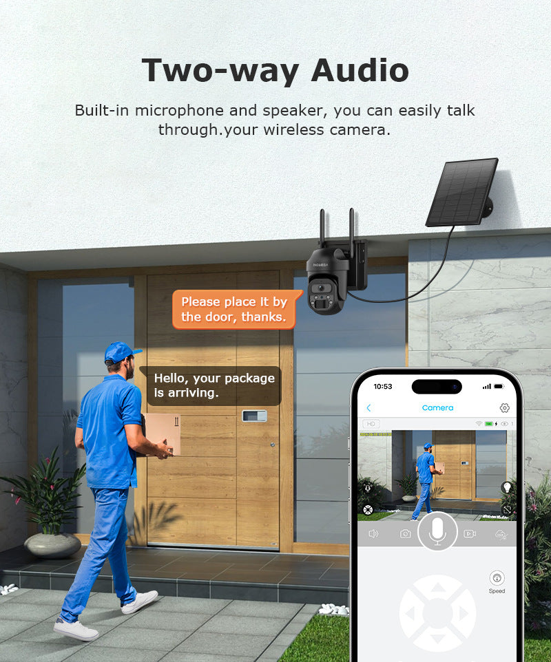 4G Solar Surveillance Camera Full Color Night Vision Network wif Low Power Gimbal Low Power Consumption Monitoring