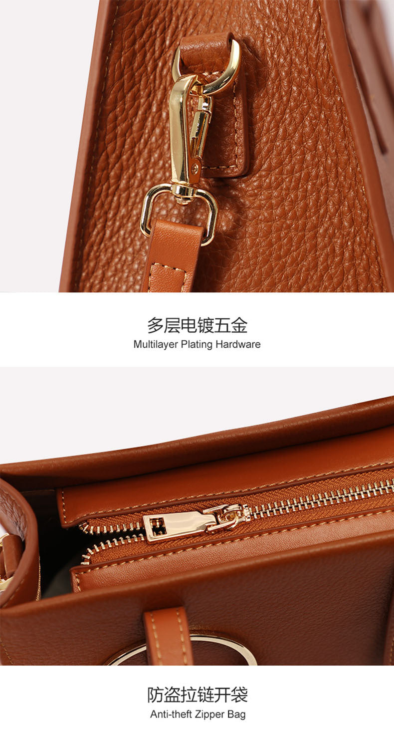 Simple Women's Single Shoulder Handbag Large Capacity Women's Crossbody Bag for Work Commute Cowhide Women's Bag In Stock Wholesale