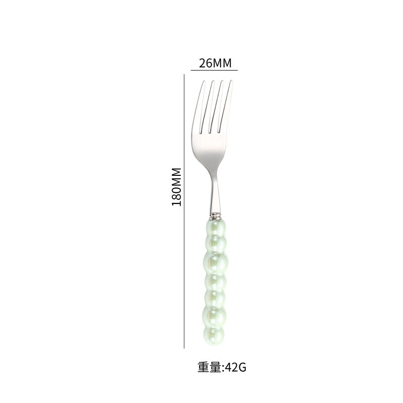 Stainless Steel Tableware Hotel Restaurant Pearl Ceramic Handle Knife Fork Spoon4Set of Western Steak Cutlery