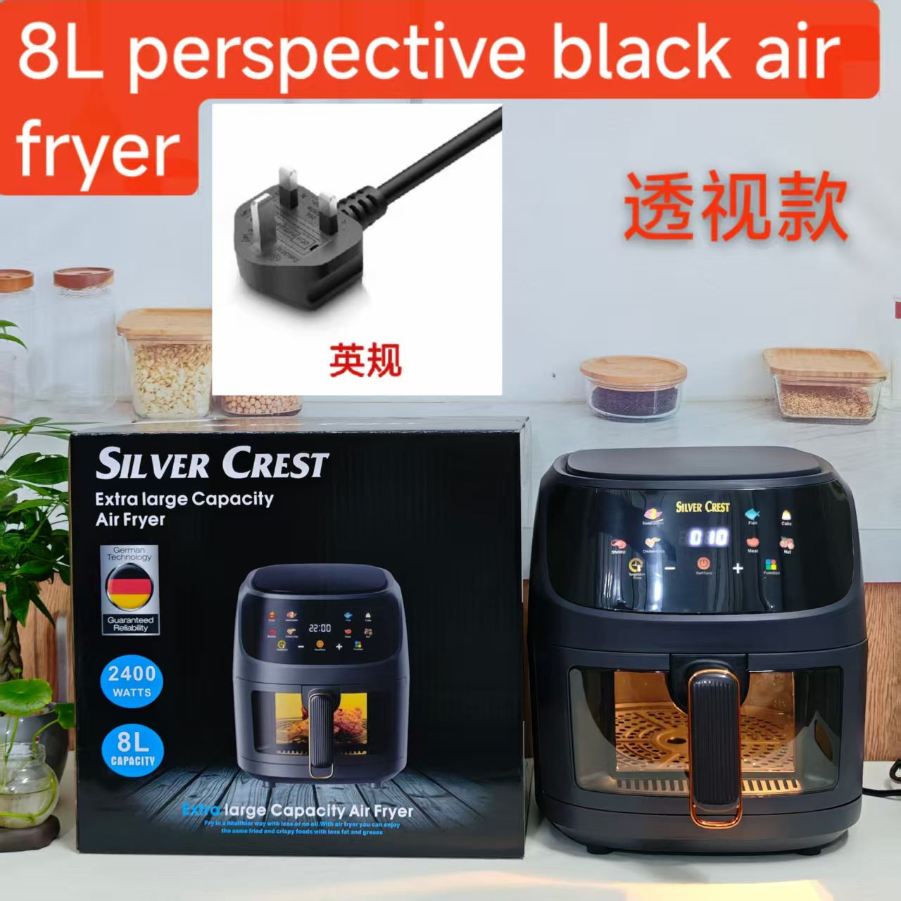 8LAir fryer Multifunctional Smart Touch Screen Oven Large Capacity Air Fryer Electric Fryer French Fries Machine
