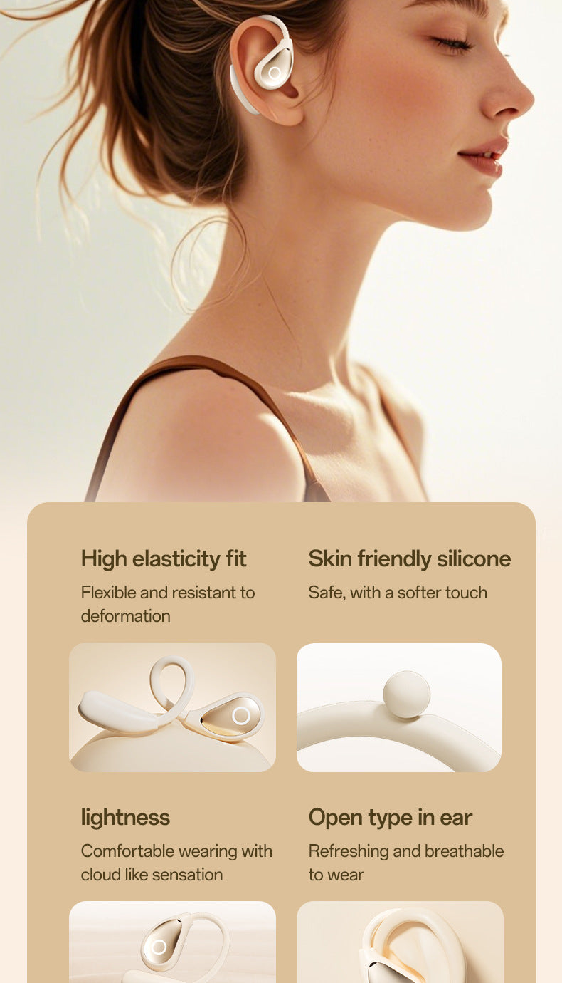 Popular M96Leather Texture Ear-Hook Bluetooth Earphones Ultra-Long Battery Life High-Value Private Model Wireless Bluetooth Earphones