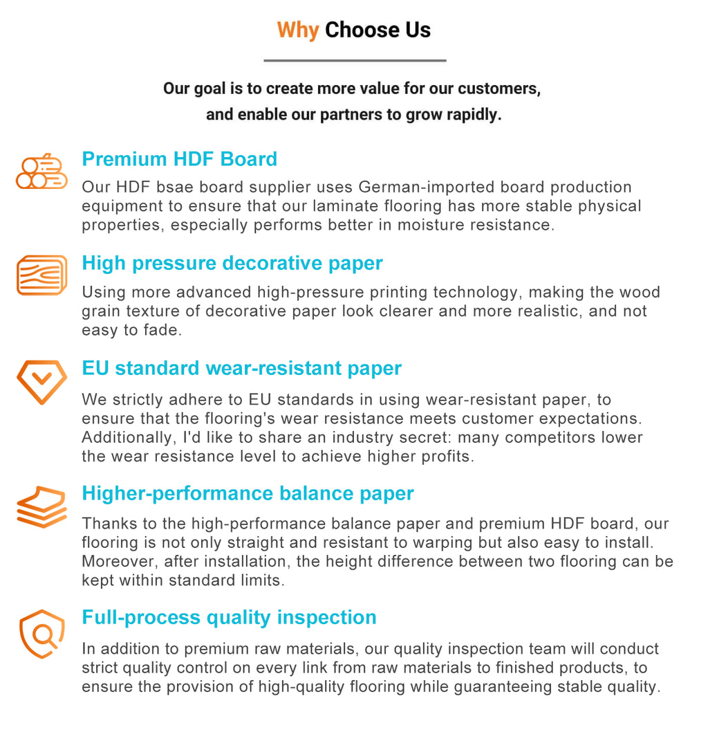 Waterproof 8mm 12mm Hdf Black Core Laminate Flooring