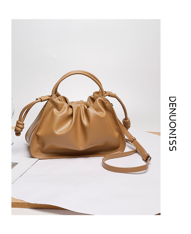 Special-Interest Design Bag Women2024New Large Capacity Pleated Cloud Bag Simple Commuting Shoulder Crossbody Underarm Bag