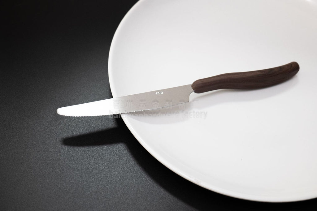 18/10Stainless Steel Western Tableware Set Imitation Wood Grain Handle Steak Knife Fork Spoon High-end Western Hotel Tableware