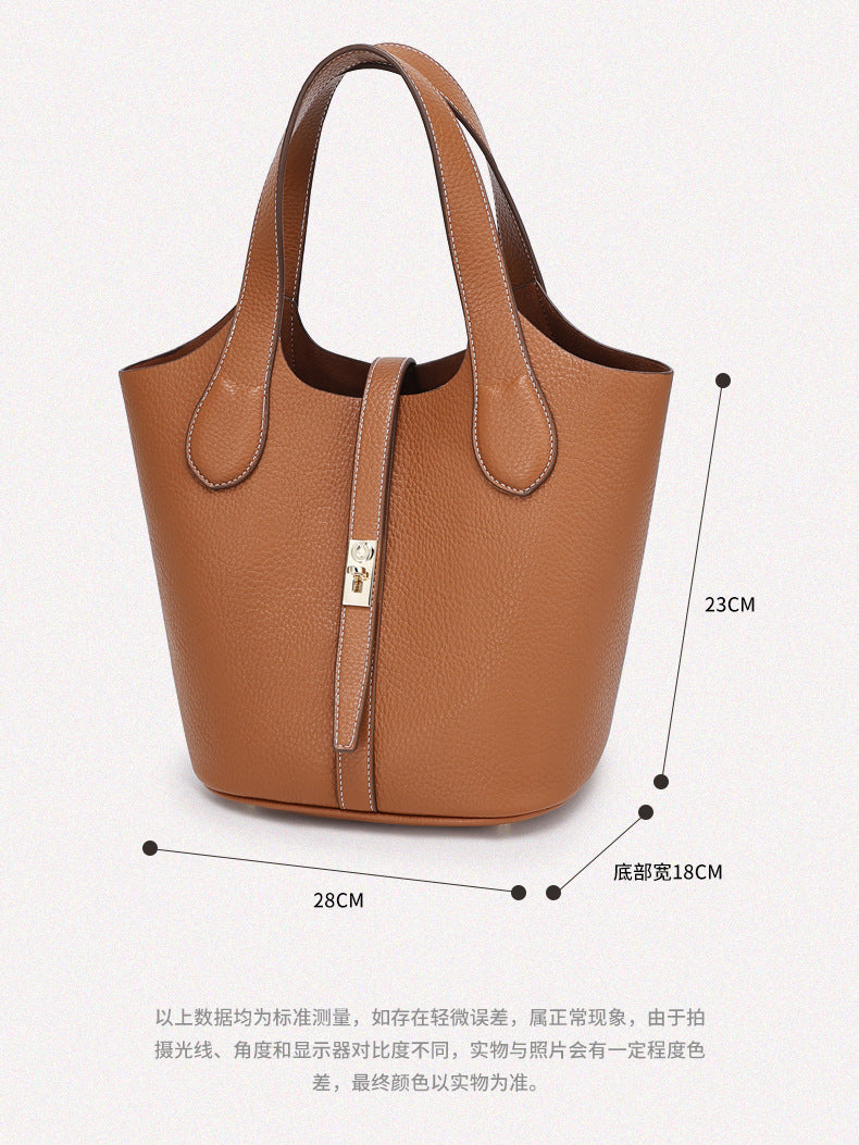Fashionable Women's Basket Bucket Bag, Single Shoulder Underarm Mommy Versatile Handbag, Bride Wedding Bag