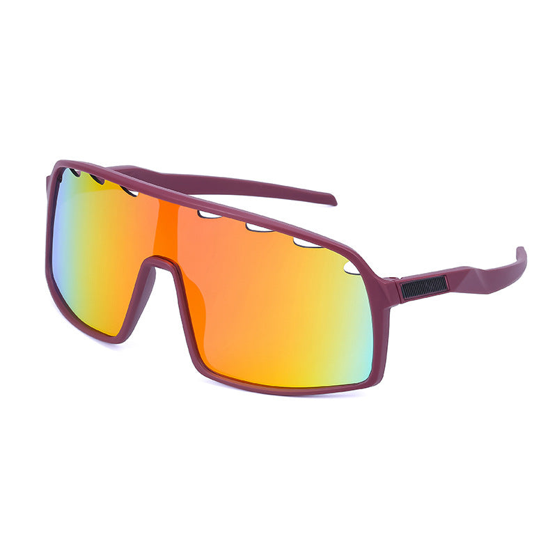 New Colorful Cycling Glasses for Men with Perforated One-piece Lenses Sunglasses European and American Outdoor Sports Sun Glasses