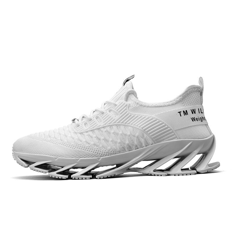 2025Summer New Men's Shoes Non-Slip Blade Shoes Men's Running Shoes Breathable Flyknit Mesh Shoes Sports Casual Shoes