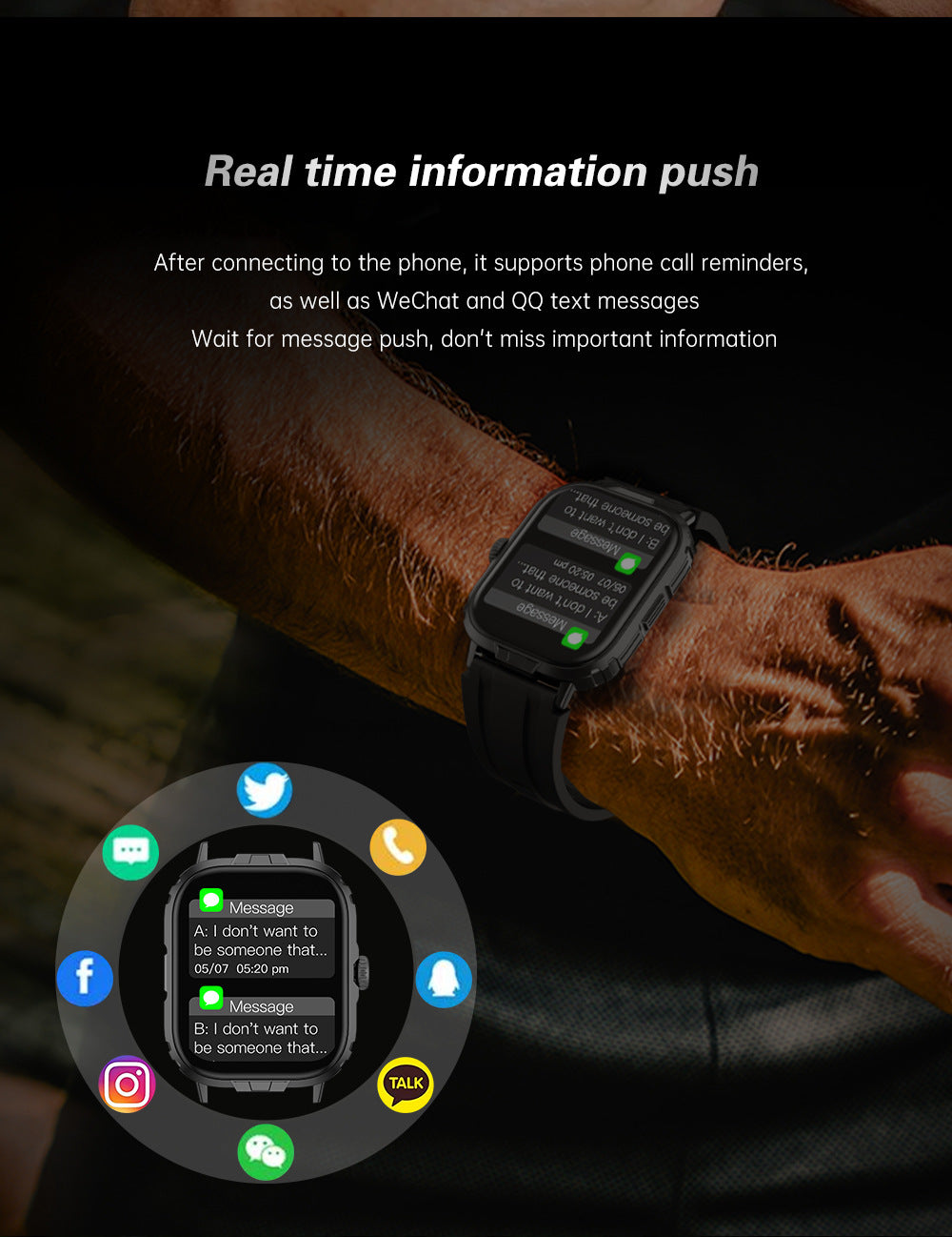 M106Smart Watch2.01inch Bluetooth Call True Heart Rate Pedometer Sleep Depth Waterproof Three-Proof Sports