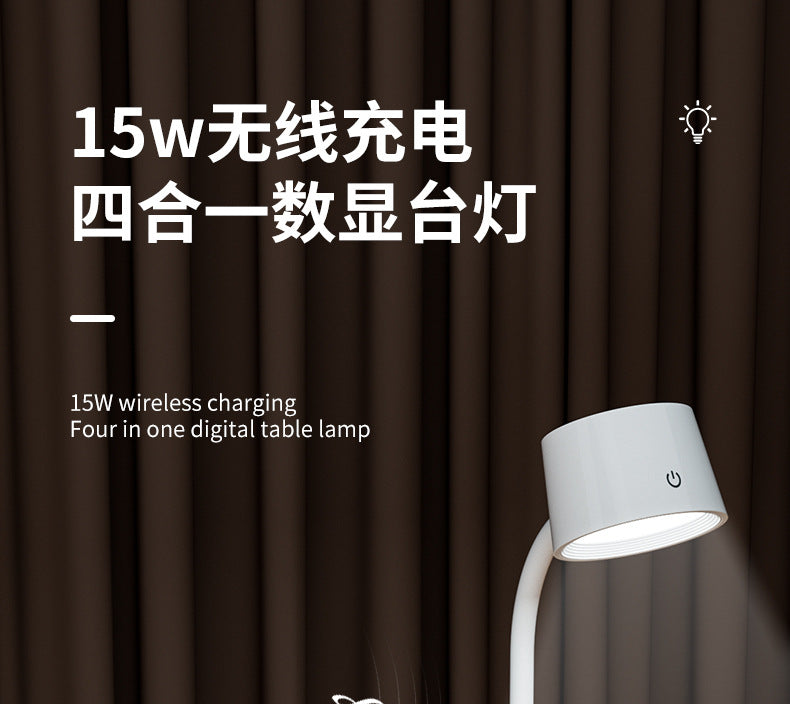 Customized Multifunctional Eye Protection Desk Lamp for Study, Smart Reading Lamp, Desktop Foldable Digital Display Time Study Lamp
