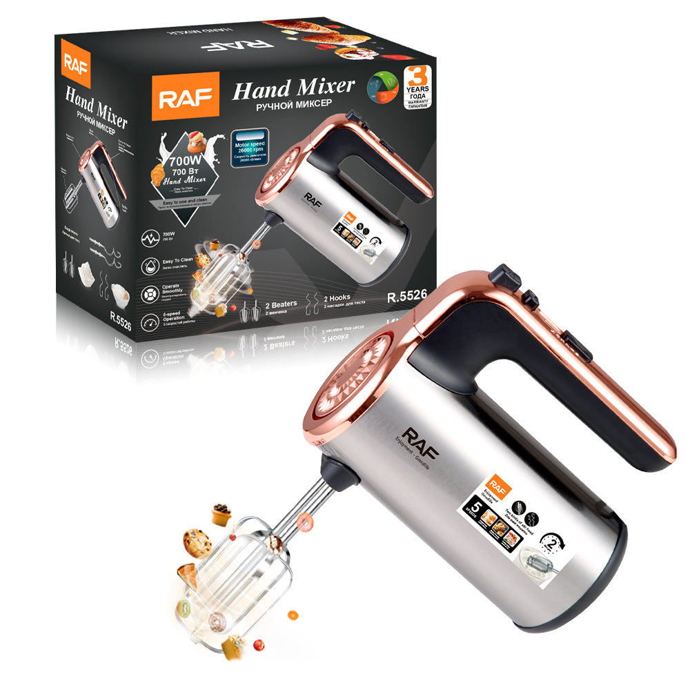 RAF EU Standard Household Stainless Steel Egg Beater Electric Baking Cake Cream Whisk Handheld Mixer R.5526