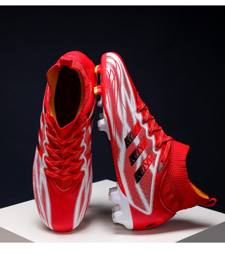 New high-top soccer shoes for men and women AG Spike TF Broken Nail Youth Student Grassland Competition Training Shoes