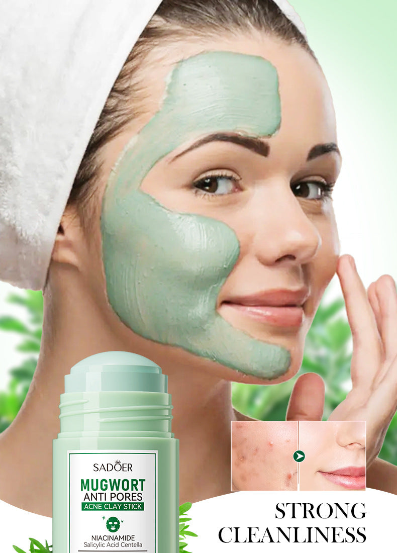Solid Face Mask40g SADOER Vitamin C Aloe Vera Mugwort Cleansing Mud Mask  Wholesale