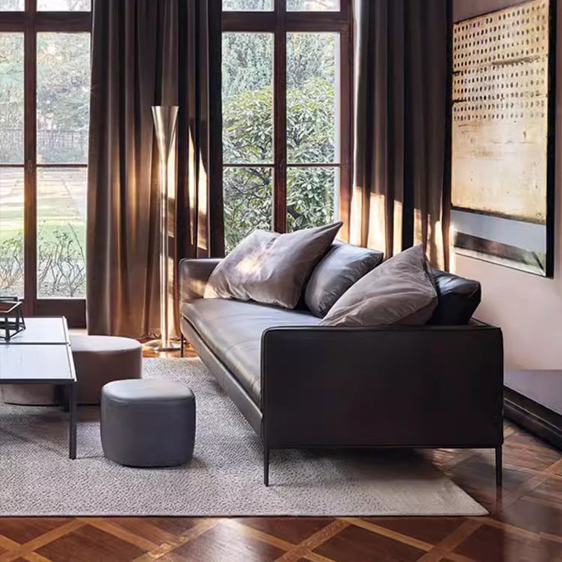 Italian Minimalist Genuine Leather Sofa Light Luxury Simple Modern Latex Nordic Down Living Room Combination Small Apartment Sofa Shipping and tax not included