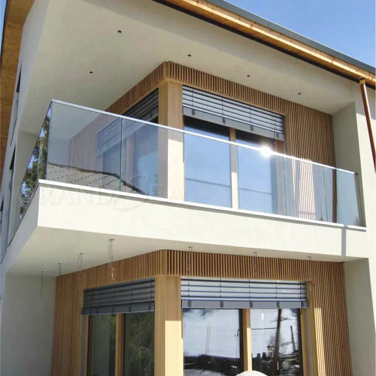 Outdoor Stainless Steel Balcony 12mm Glass Railing Balustrade Designs