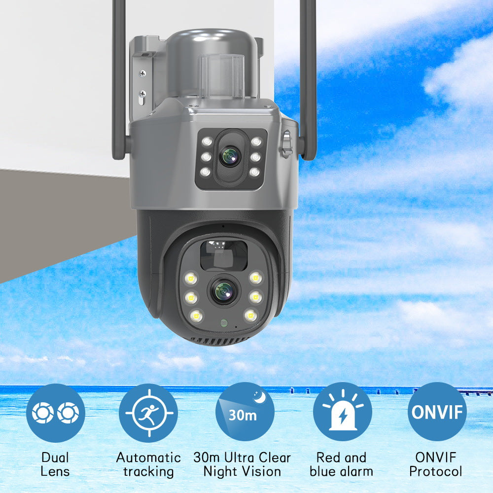 V380Binocular Solar Surveillance Camera4G Outdoor Dual Screen Home Low Power Consumption Shenzhen Security Monitoring
