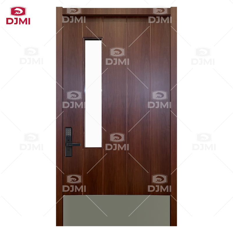 American Contemporary Style Entry Solid Wood Door Pivot Door Stainless Steel Hardware