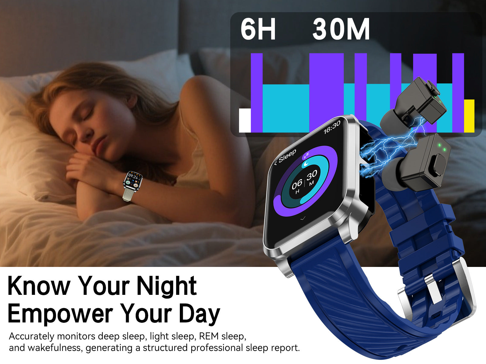 AIMB-Z20Smart Watch2.01inch Bluetooth Call Pedometer Sleep Three-Proof Sports Earphones Wireless