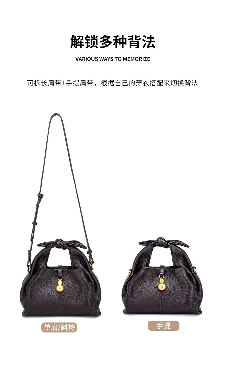 European and American Niche Cloud Dumpling Bag Single Shoulder Crossbody Niche Light Luxury Fashion Design New Single Shoulder Crossbody Genuine Leather Bag