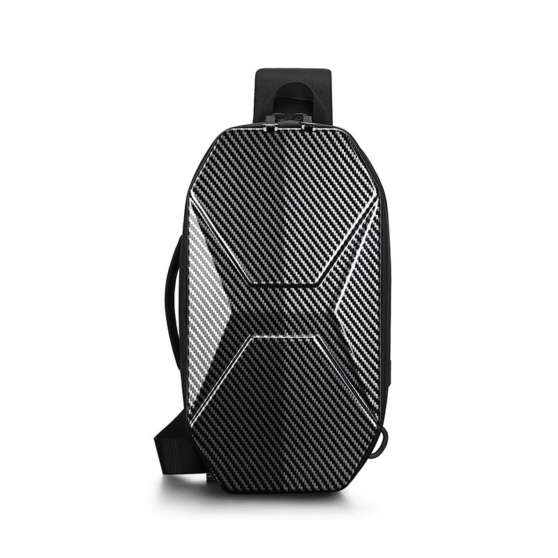 ozuko Functional trendy men's chest bag PC Hard Shell Waterproof Multifunctional Crossbody Bag Shoulder Outing Sports Men's Bag