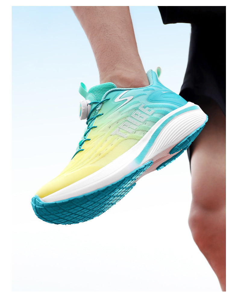 Full Palm Carbon Plate Running Shoes Mesh Ultra-Light Shock Absorption Men and Women Students Racing Jogging Sports Marathon Professional Running Shoes