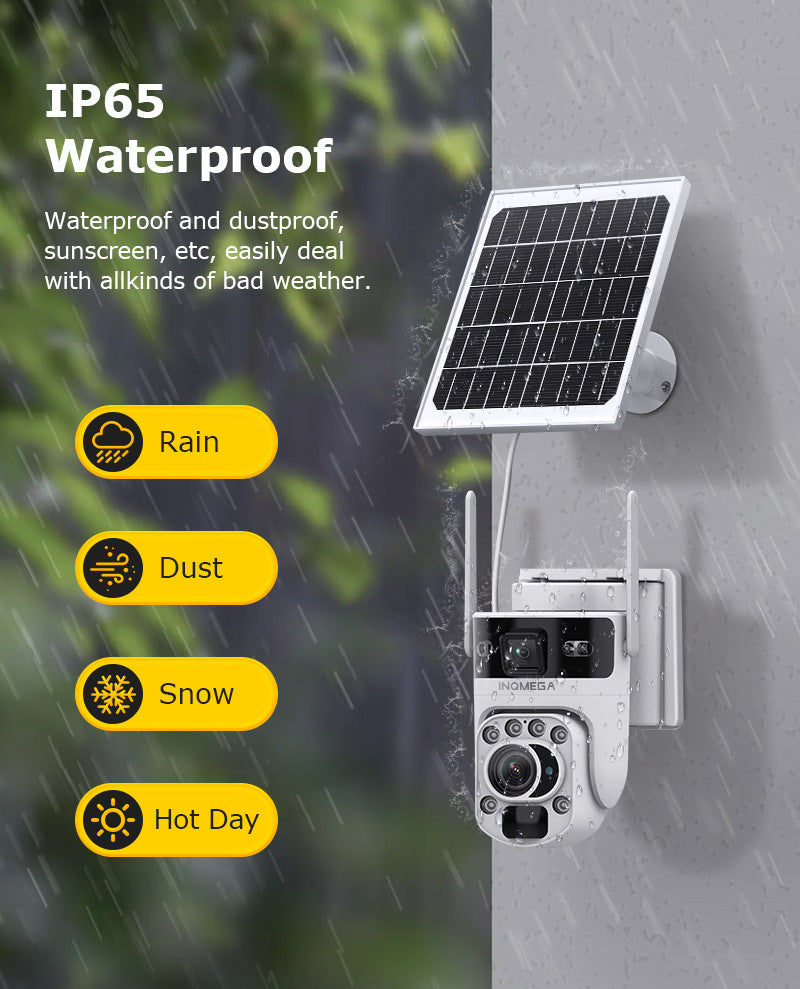 4G Solar-powered Camera6MP High Definition Full Color Dual Lens Dual Screen20X Zoom Solar Camera