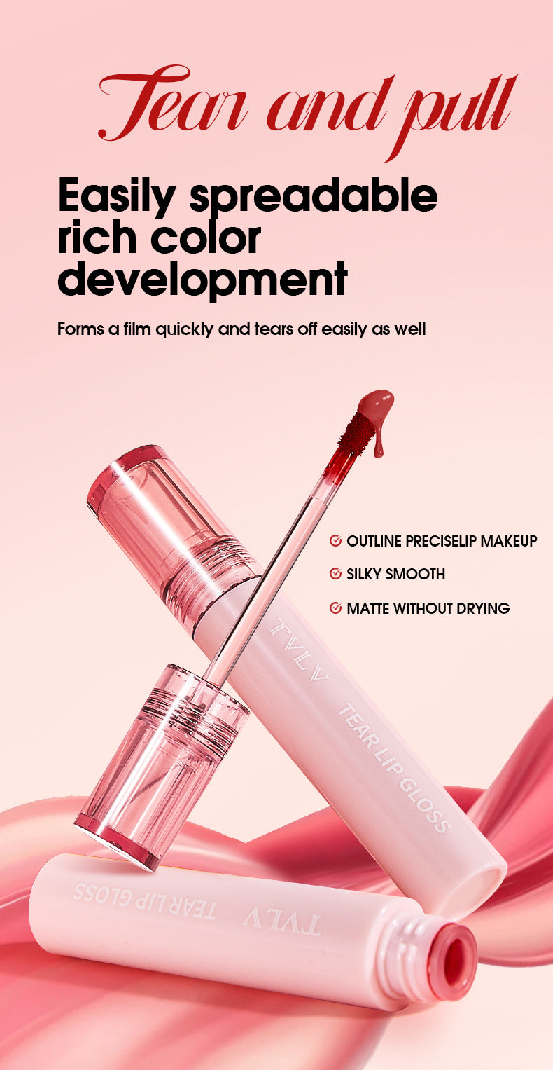 Makeup Peel-off Lip Glaze Nude Color Lip Gloss Pen Film-forming Waterproof Long-lasting Non-stick Cup Full Supply