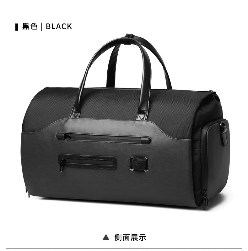 Men's Travel Bag Foldable Suit Gym Bag Large Capacity Multifunctional Waterproof Short Trip Handheld Shoulder Luggage Bag