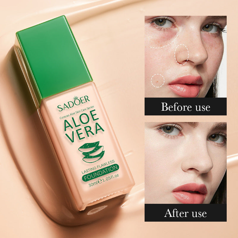Makeup SADOER Aloe Vera Foundation Liquid Long-lasting Clear Concealer Non-cakey  Wholesale