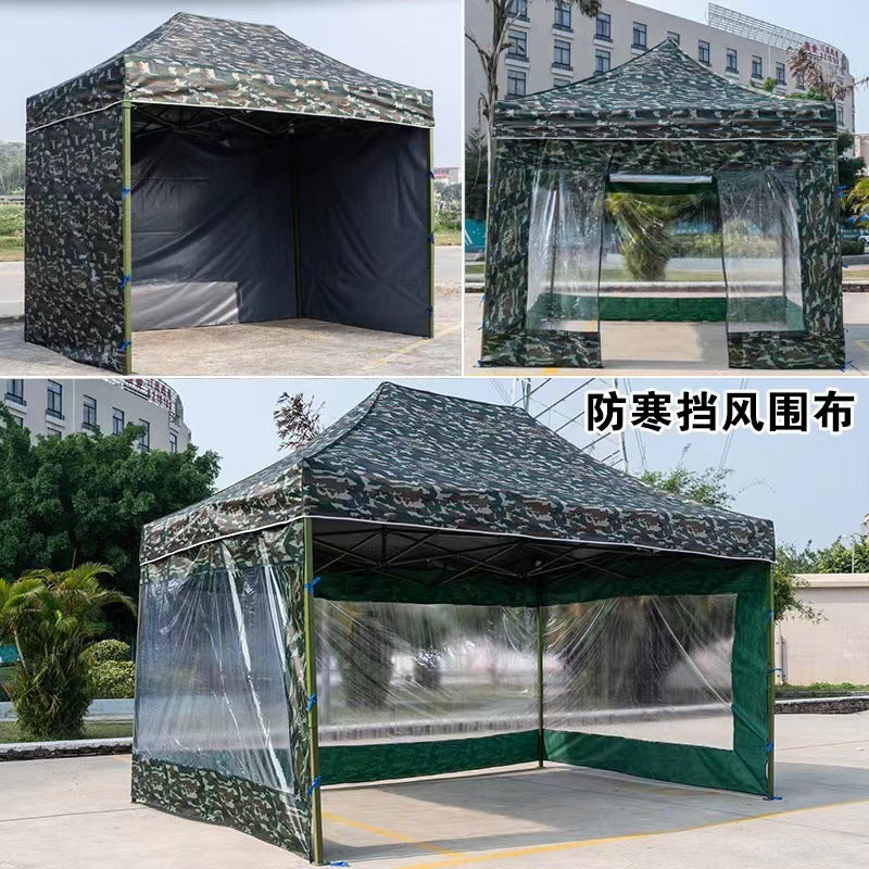 Outdoor Camouflage Tent Four-Corner Rain Shelter Umbrella Folding Tent Rain Cover Stall Tent Rainproof Sunshade Four-Corner Canopy