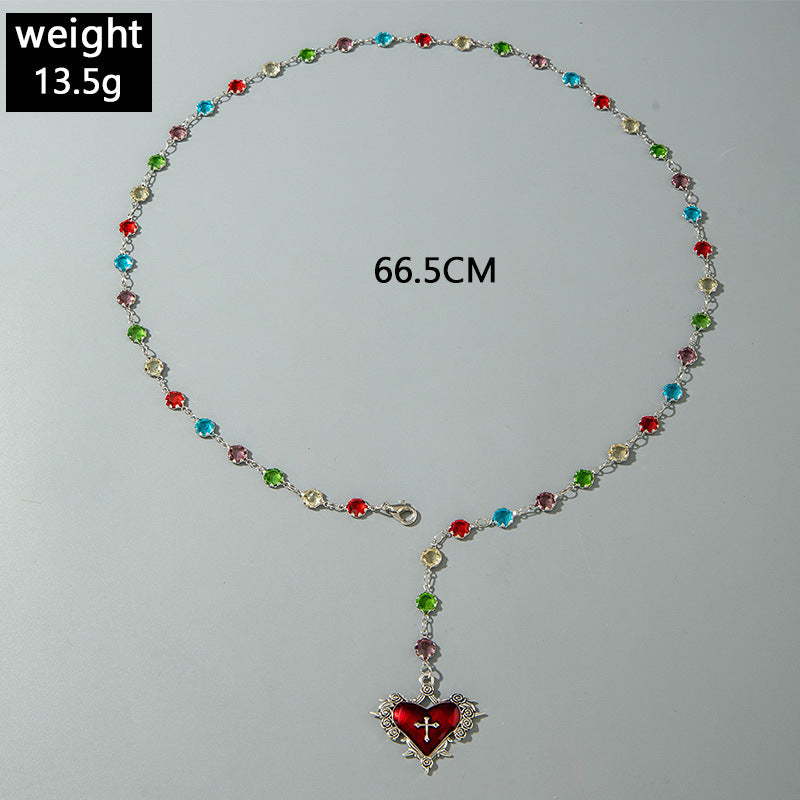 European and American Fashion Jewelry Beaded Tassel Double Layer Long Necklace Elegant Multi-layer Wear Y Type Necklace Ornament
