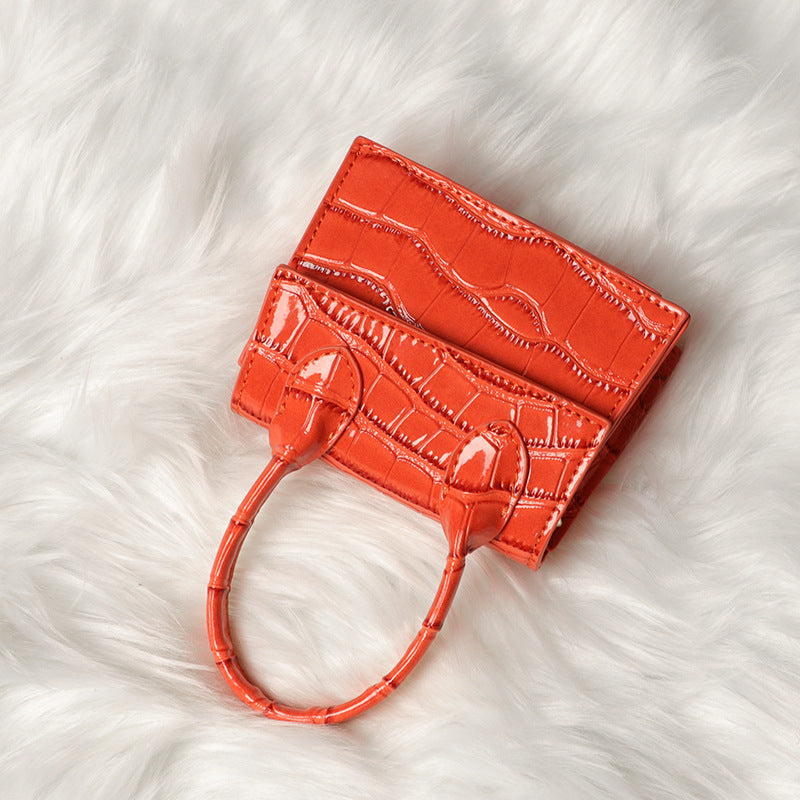 2020New PU Leather Small Square Bag Trendy Crossbody Women's Bag Stone Pattern Handbag Mini Bag minibags