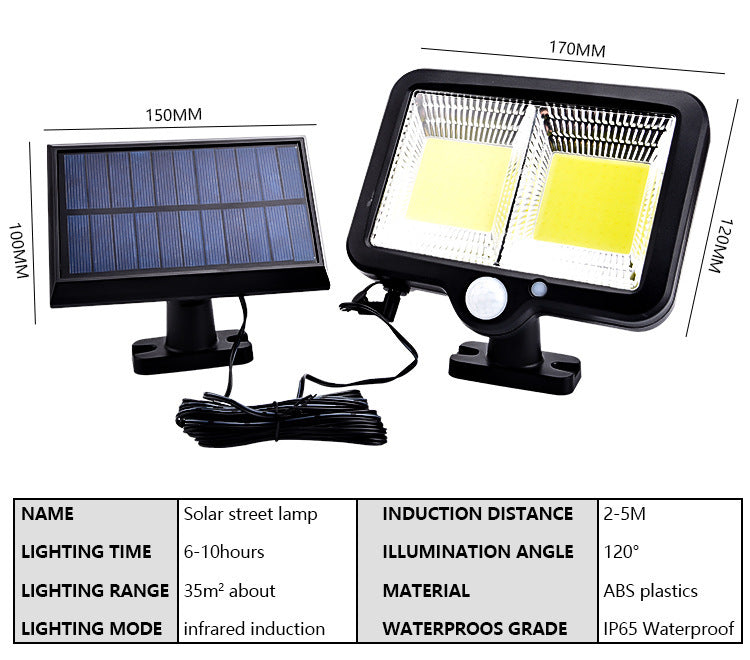 Outdoor Waterproof Ultra-Bright Solar Garden Light Split Body Sensor Light Wall Light Landscape Light Street Light Emergency Light