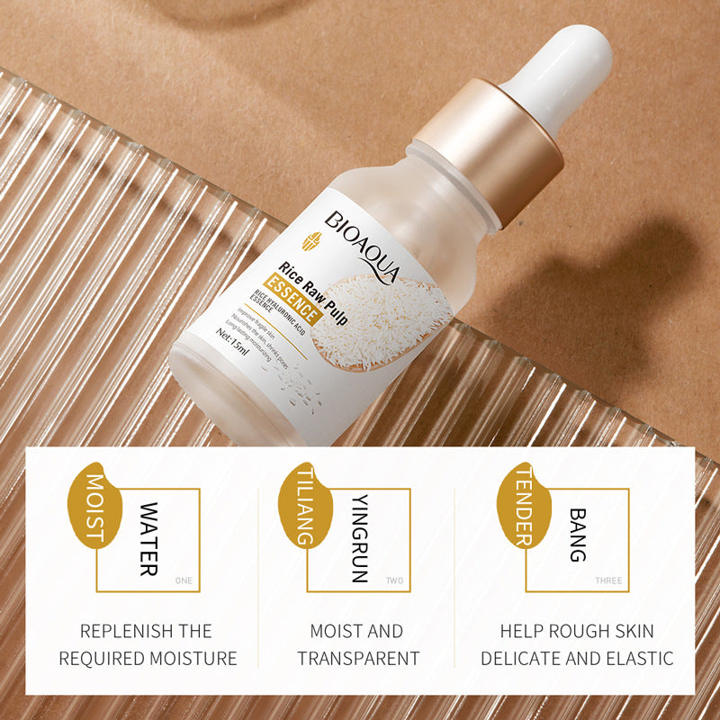Rice Essence Serum15ml BIOAOUA Hyaluronic acid hydrating skincare products  foreign trade live wholesale