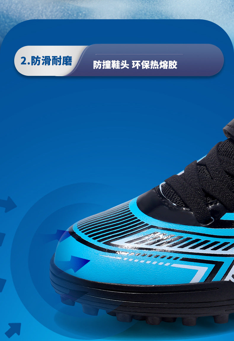 Professional Boys' Lightweight Breathable Training Shoes with Velcro for Primary and Secondary School Students2025Fashion Trendy Short Spike Sneakers