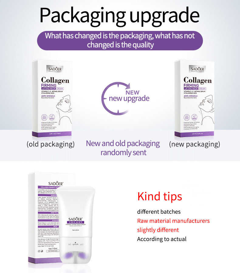 Collagen Neck Cream110ml SADOER Firming Roller Neck Lifting Cream  Wholesale