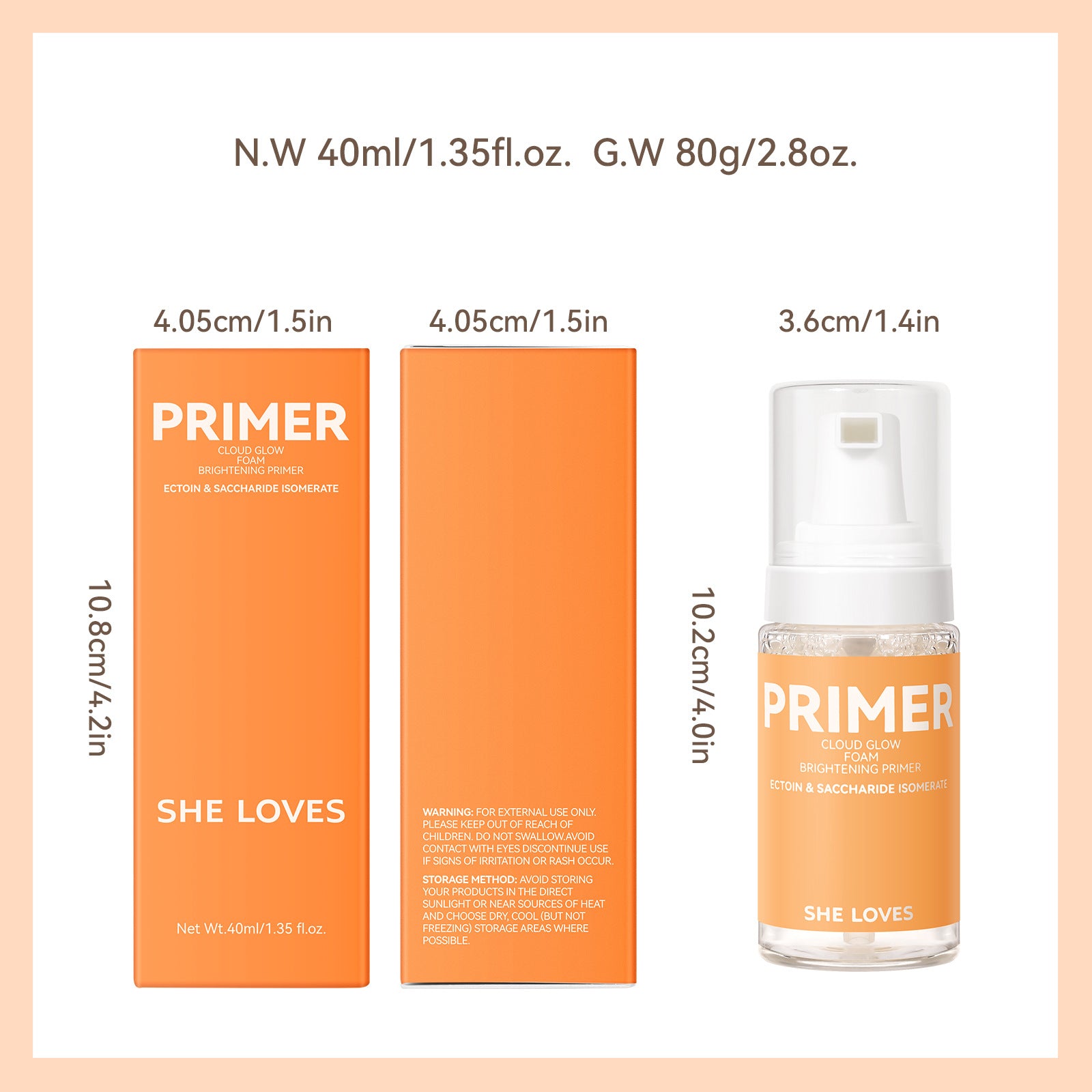 SheLoves Foam before makeup application Hot-selling Makeup Primer Foam Isolation Cream Brightening Skin Tone Primer