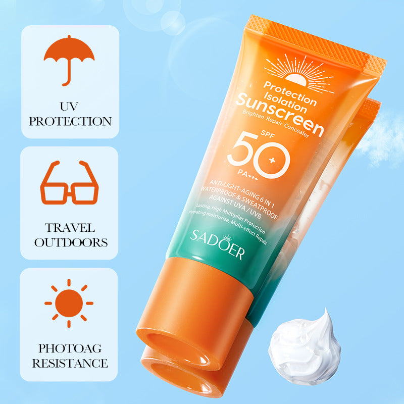 Sunscreen50g SADOER Isolation Sunscreen Repair UV Protection Sunscreen Lotion  Wholesale